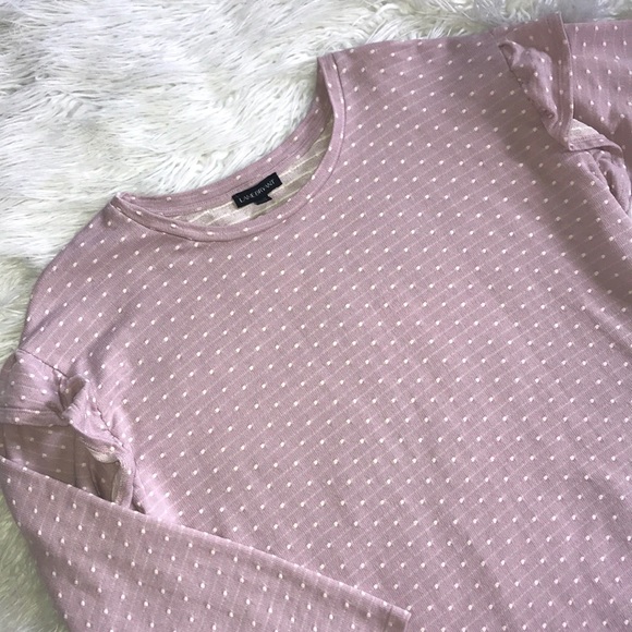 Lane Bryant Ruffle Sleeve Polka Dot Top - Picture 1 of 5